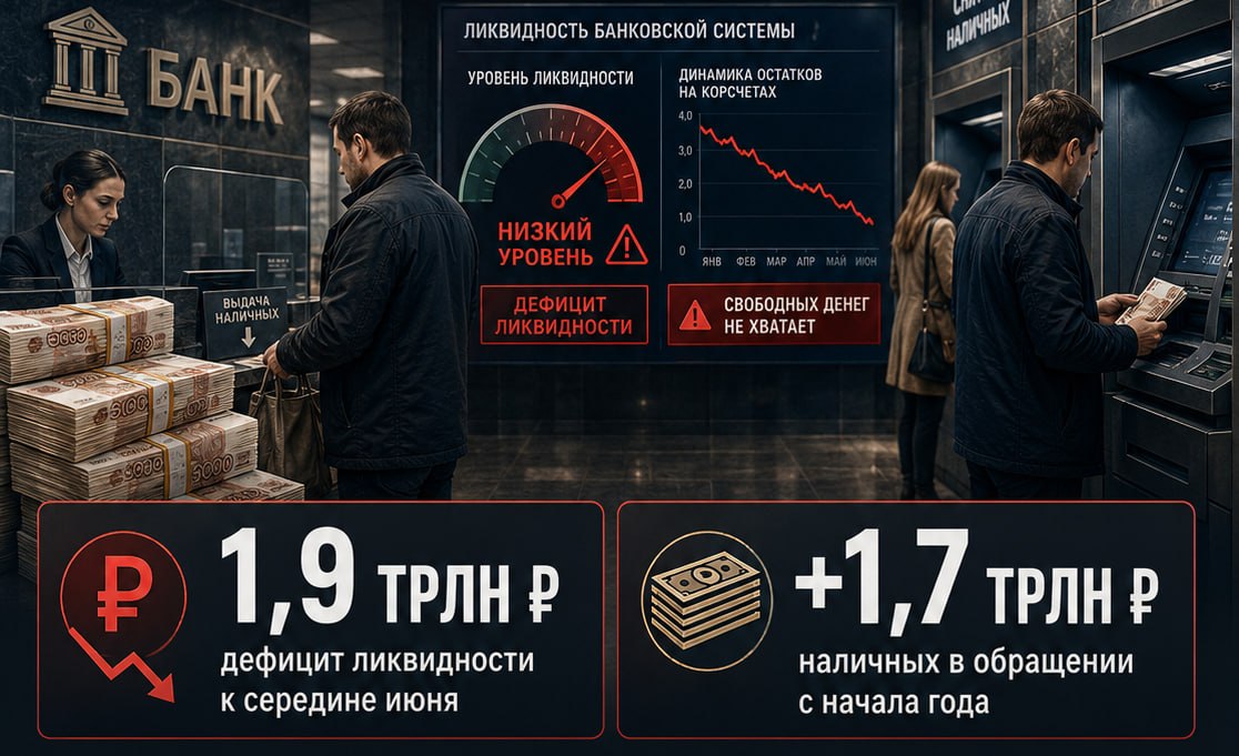 Дефицит ликвидности банков РФ вырос вчетверо с начала года — до 2 трлн рублей