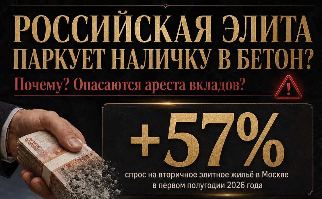 Российская элита паркует наличку в бетон? Почему рынок люкса растет на слухах о заморозке вкладов